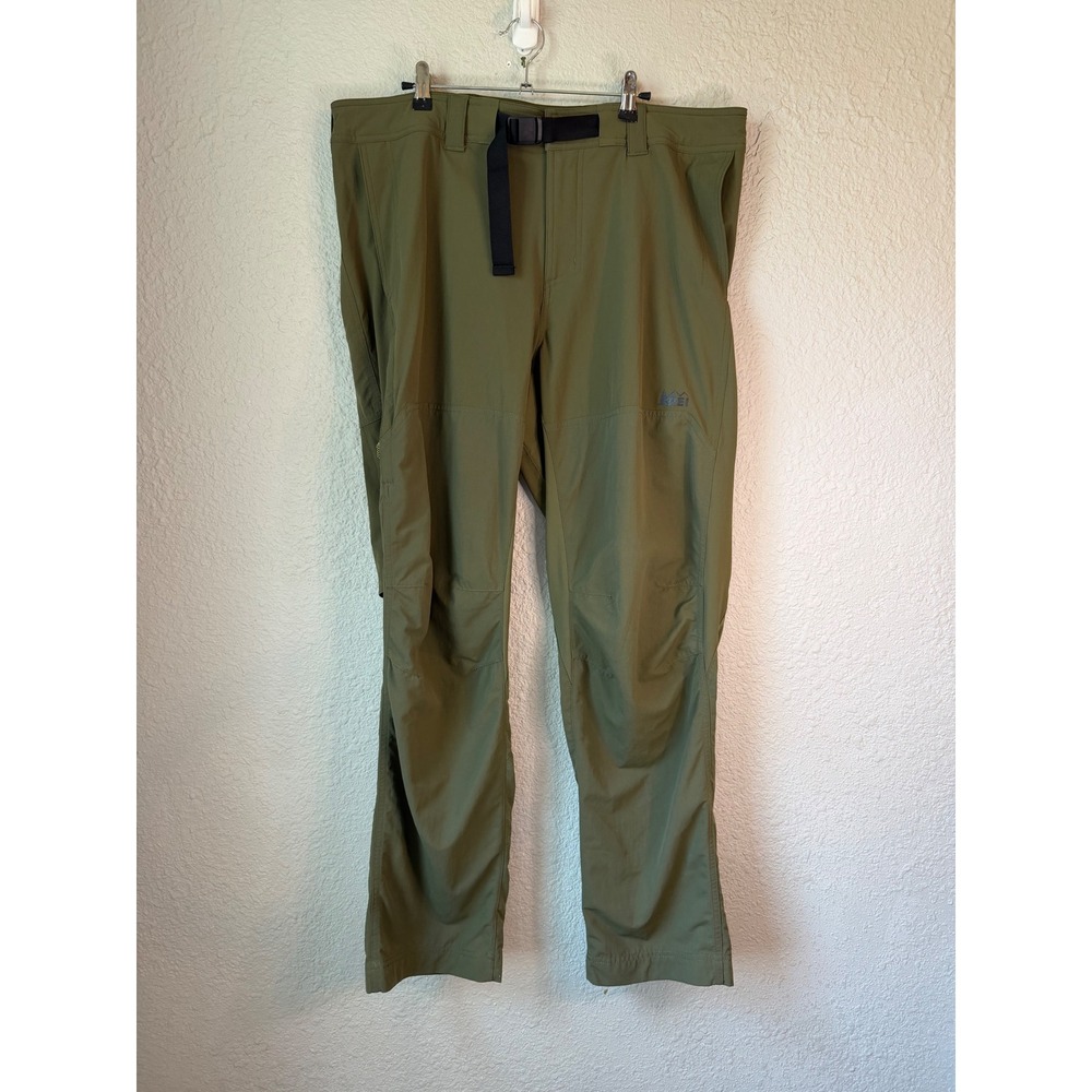 REI Co-op Belted Screeline Hiking Pants‎ Mens 40x32 Olive Green Stretch
